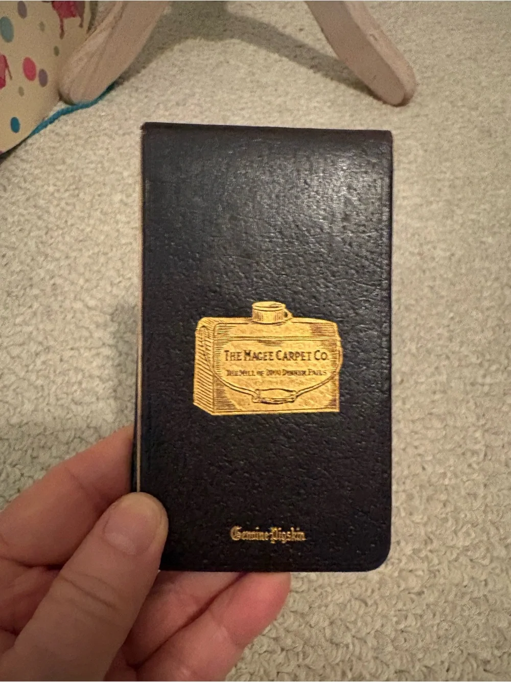 Vintage Genuine Nappa Leather Black leather notepad-The Magee Carpet company